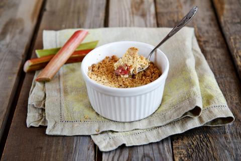 Crumble framboise rhubarbe