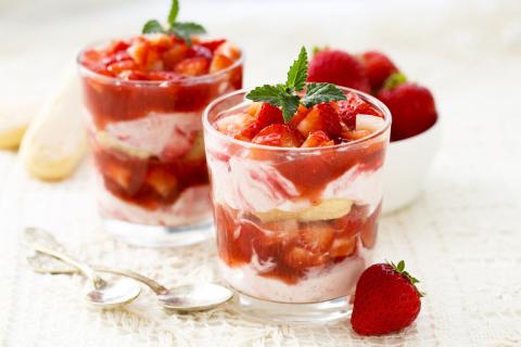 Tiramisu aux fraises allégé