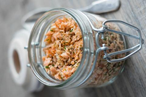 Rillettes de saumon aux lentilles corail