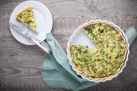 Quiche au jambon et aux légumes verts