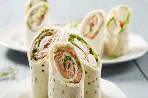 Wrap saumon-épinards à la ricotta